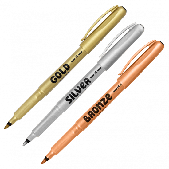 Centropen Sada univerzálních značkovačů - zlatý + stříbrný + bronzový - 2670/3