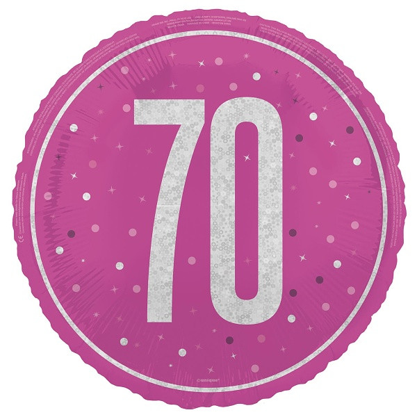 Balónek fóliový 70 třpytivý růžový 46 cm