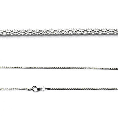 Stříbrný řetízek - kulaté hádě, 38 cm