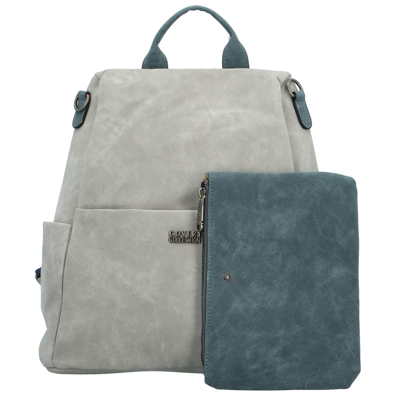 Trendy dámský koženkový kabelko-batoh Laionel new, šedý