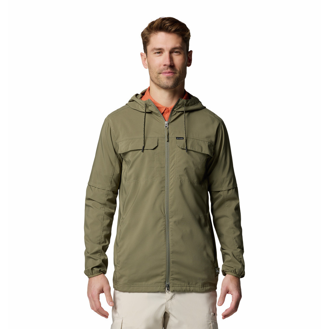 Pánská větrovka Columbia Skien Valley™ Hooded Long sleeve Shirt Velikost: M / Barva: tmavě zelená