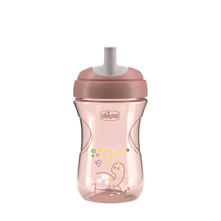 CHICCO Hrneček Advanced se slámkovým náústkem pink, 12m+