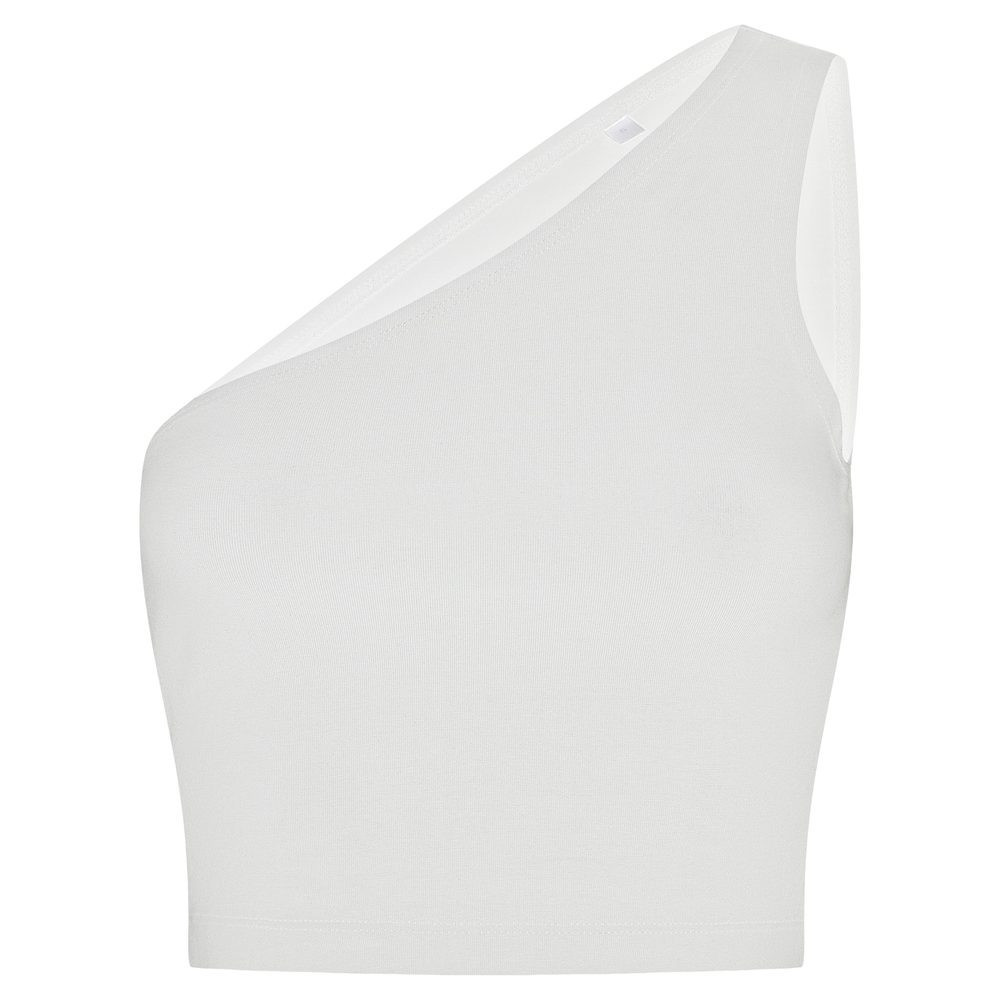 SF (Skinnifit) Dámský crop top na jedno rameno - Bílá | L