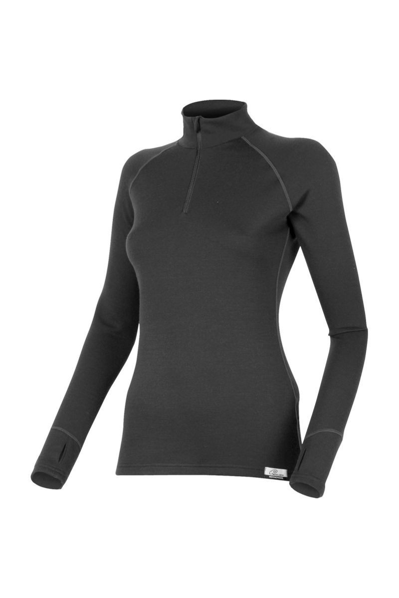 Lasting LAURA 9099 černá vlněná merino mikina Velikost: S 8595067804637