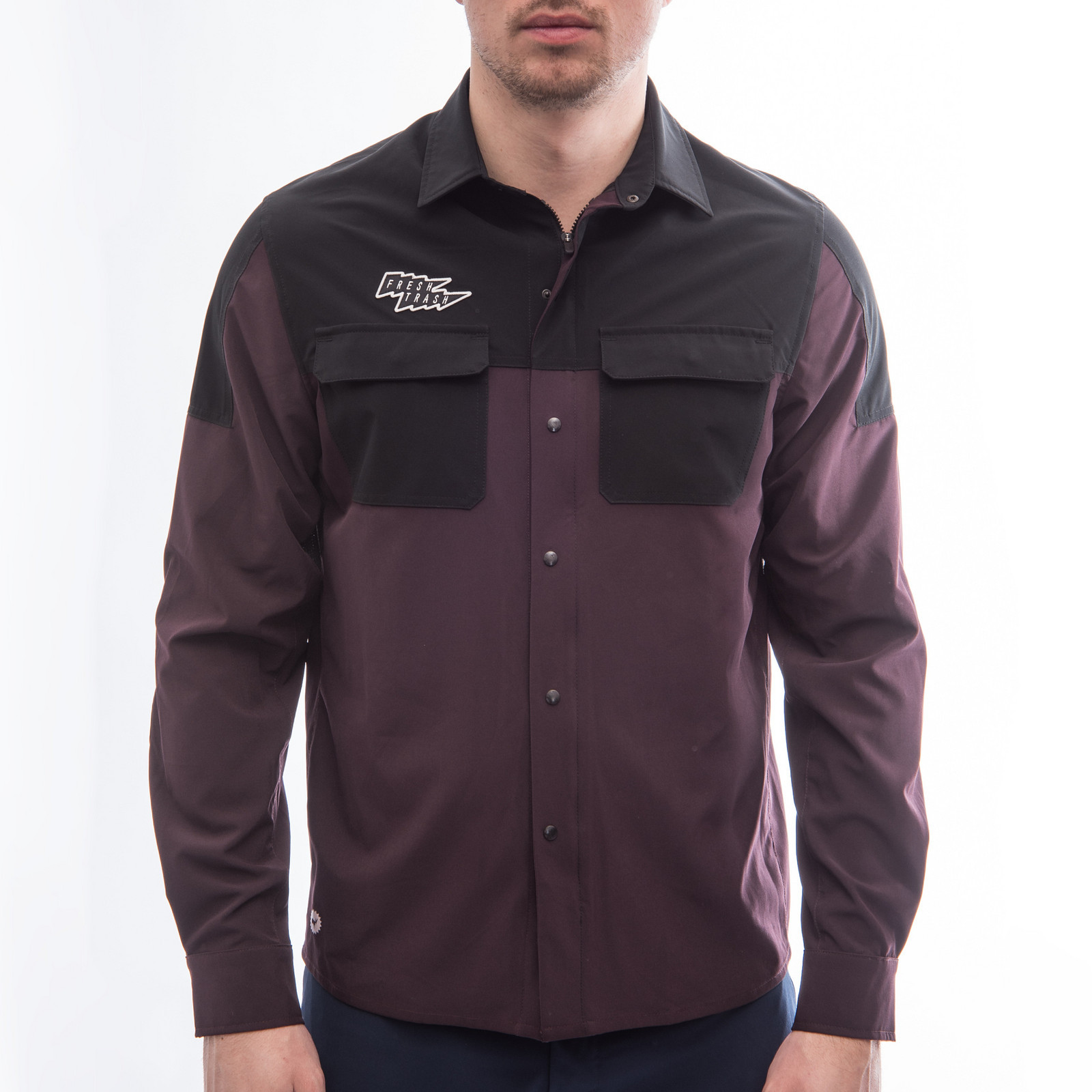 Fresh Trash Men's Rider Long Sleeve Shirt wine red/black Velikost: L 8592837091778