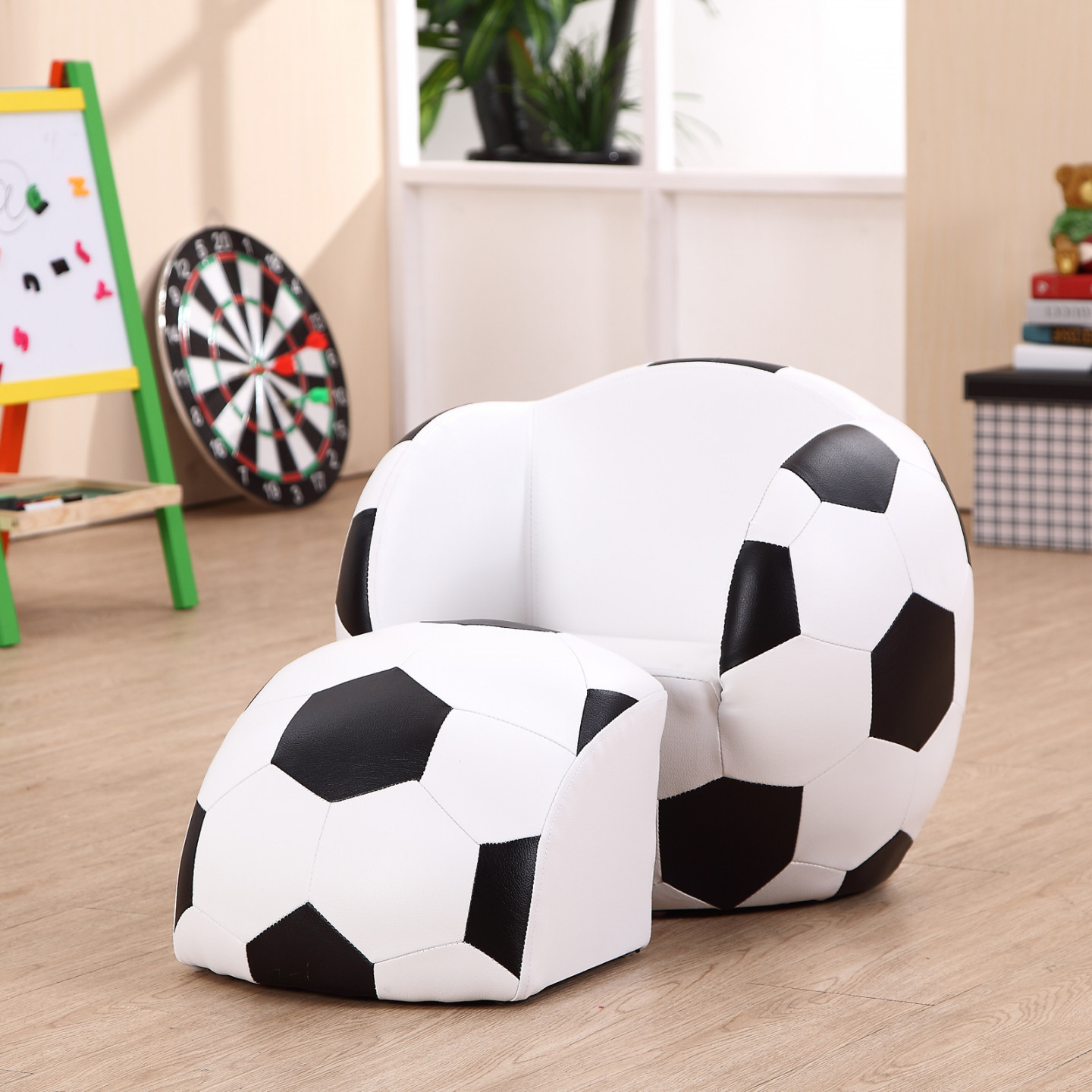 Goleto Dětské křeslo s taburetem 