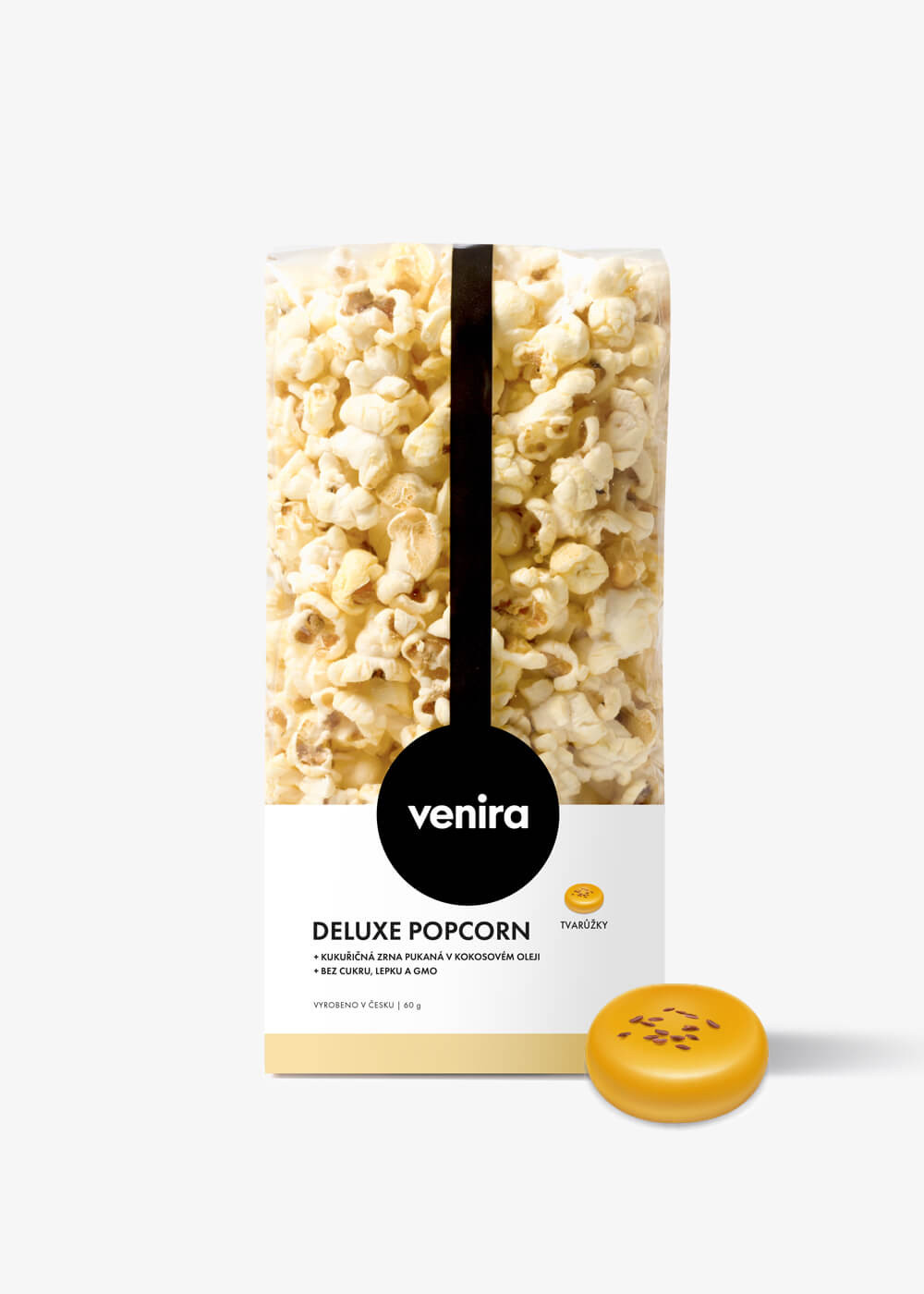 VENIRA deluxe popcorn, tvarůžky, 60 g