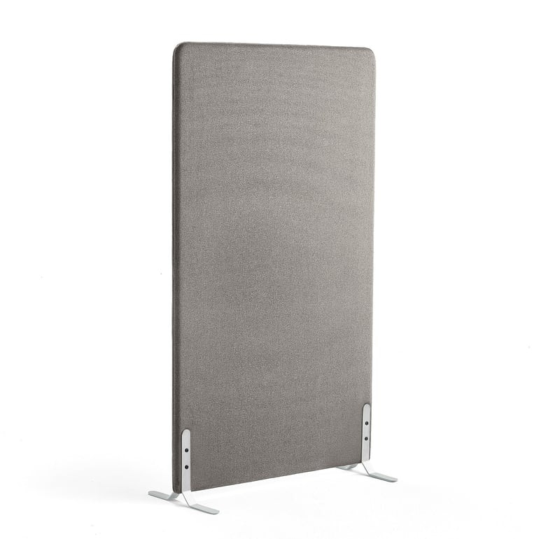 Paraván ZONE, 1700x1000x46 mm, potah Rivet, bílé nohy, stříbrnošedá