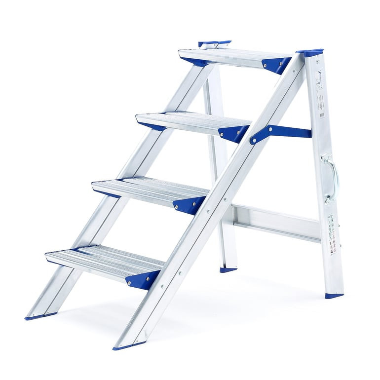 Skládací hliníkové schůdky MOUNT, 4 příčky, výška 925 mm