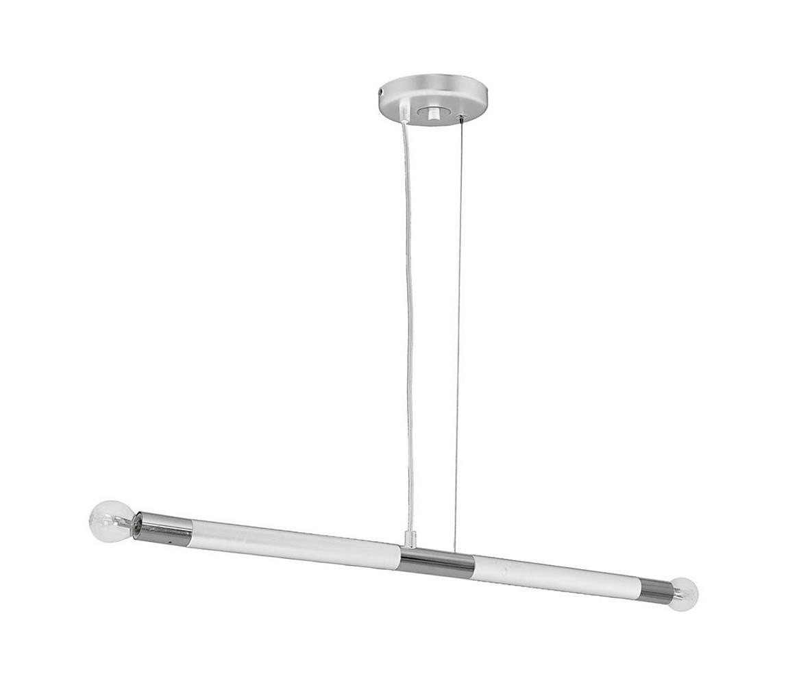 Lustr na lanku BASTONE WHITE 2xE14/40W/230V bílá/lesklý chrom