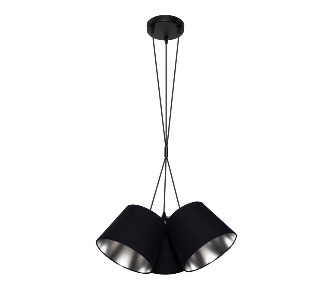 Lustr na lanku ZOMA 3xE27/60W/260V černá/lesklý chrom