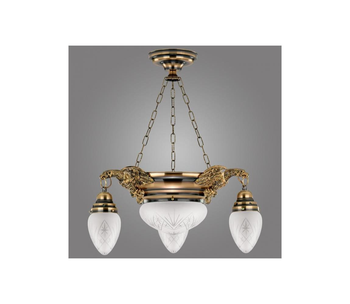 KEMAR Kemar OW30/P - Lustr OURO EAGLE 3xE27/60W + 1xE27/100W/230V