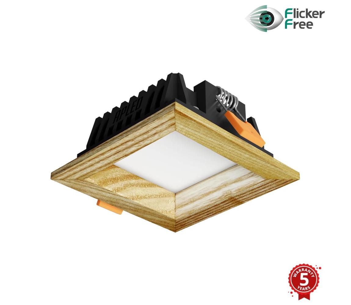 APLED APLED - LED Podhledové SQUARE WOODLINE LED/3W/230V 4000K 9x9 cm jasan masiv