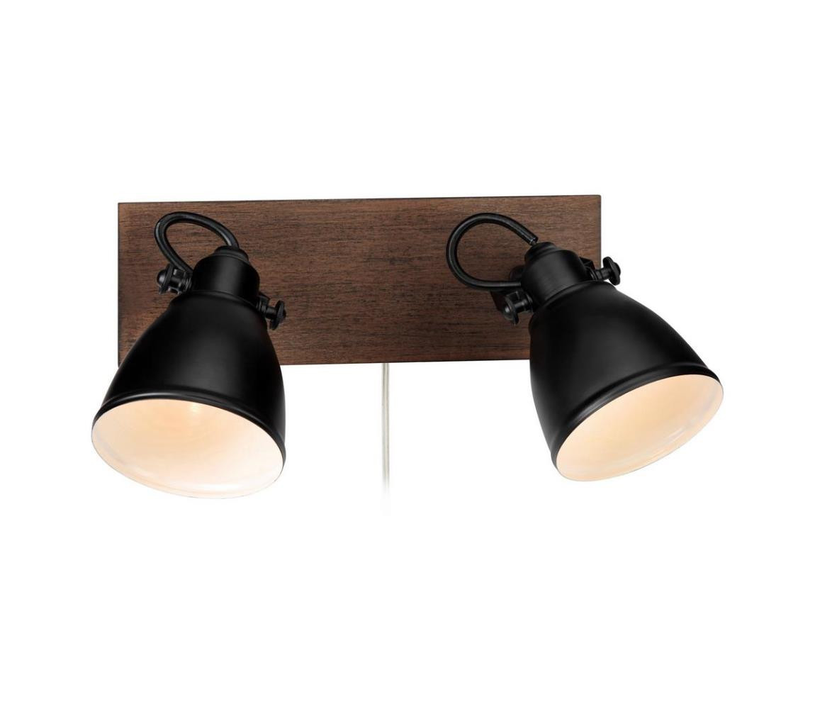 Markslöjd Markslöjd 108213 - Nástěnné bodové svítidlo NATIVE 2xE14/18W/230V černá/hnědá