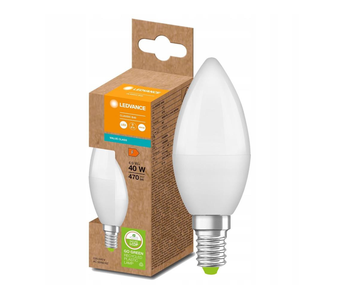 Ledvance LED Žárovka z recyklovaného plastu B40 E14/4,9W/230V 4000K - Ledvance