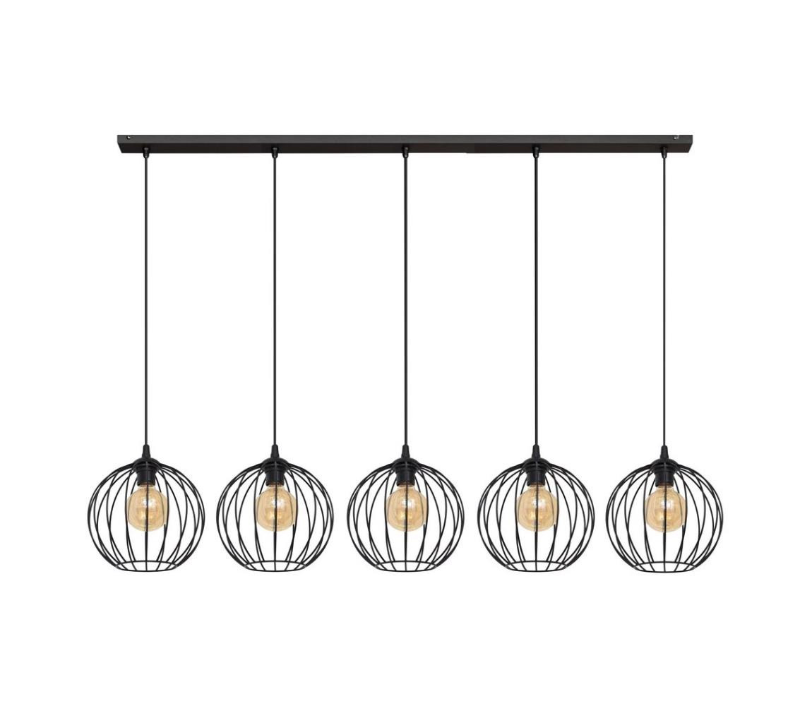 Lustr na lanku MERCURE 5xE27/15W/230V černá
