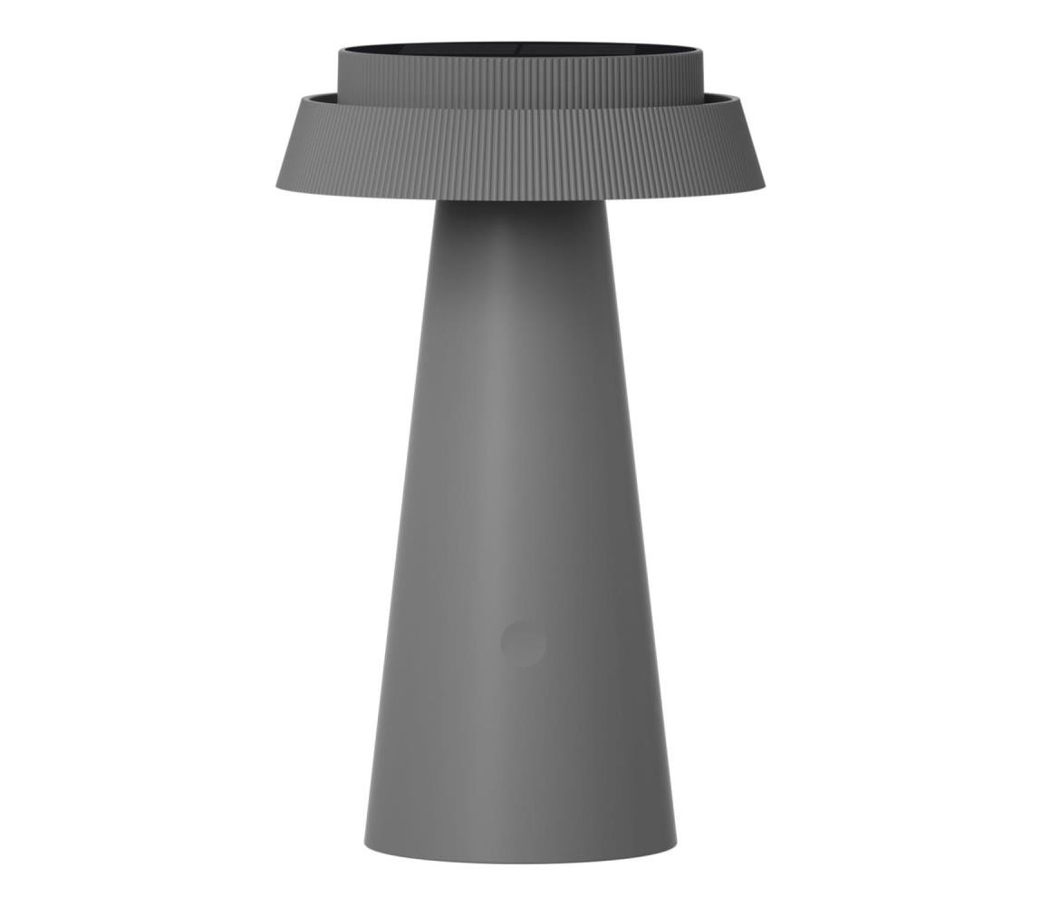 LED Solární lampa MARAKESZ LED/3,7V USB 3600 mAh 1800/2700/3000K IP54 šedá