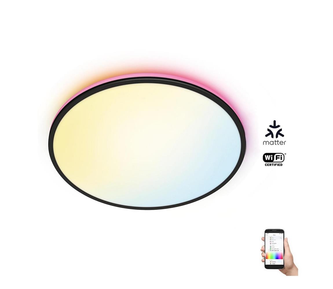 WiZ WiZ - LED RGBW Stmívatelné stropní svítidlo RUNE LED/21W/230V černá Wi-Fi