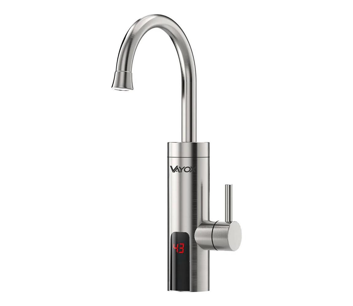 Vayox Průtokový ohřívač vody s LED displejem 3000W/230V IPX4 nerezová ocel