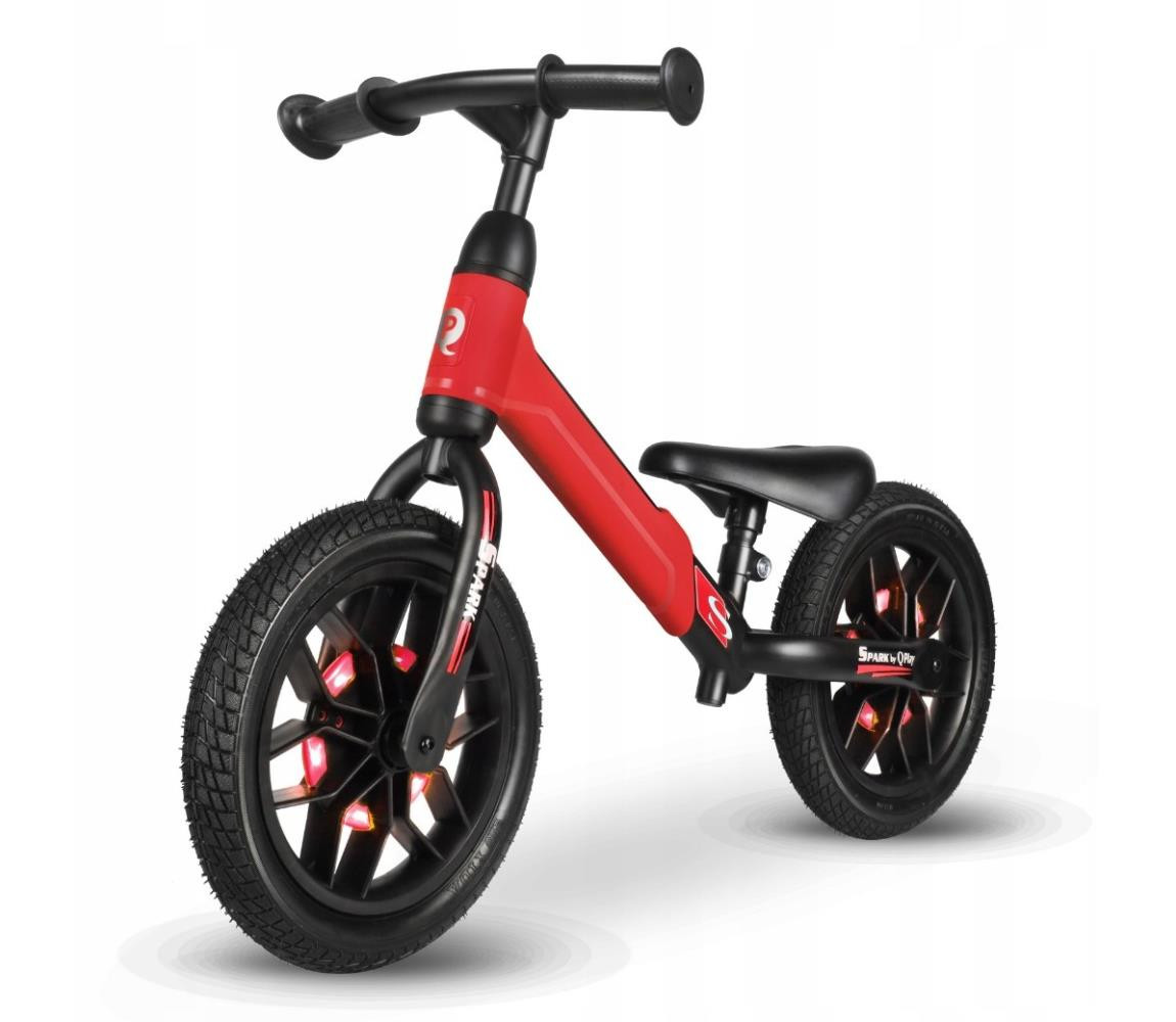 QPlay QPlay - Odrážedlo s LED světly na kolech SPARK červená