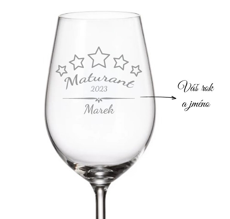 Dekorant Sklenička pro maturanty HVĚZDA
