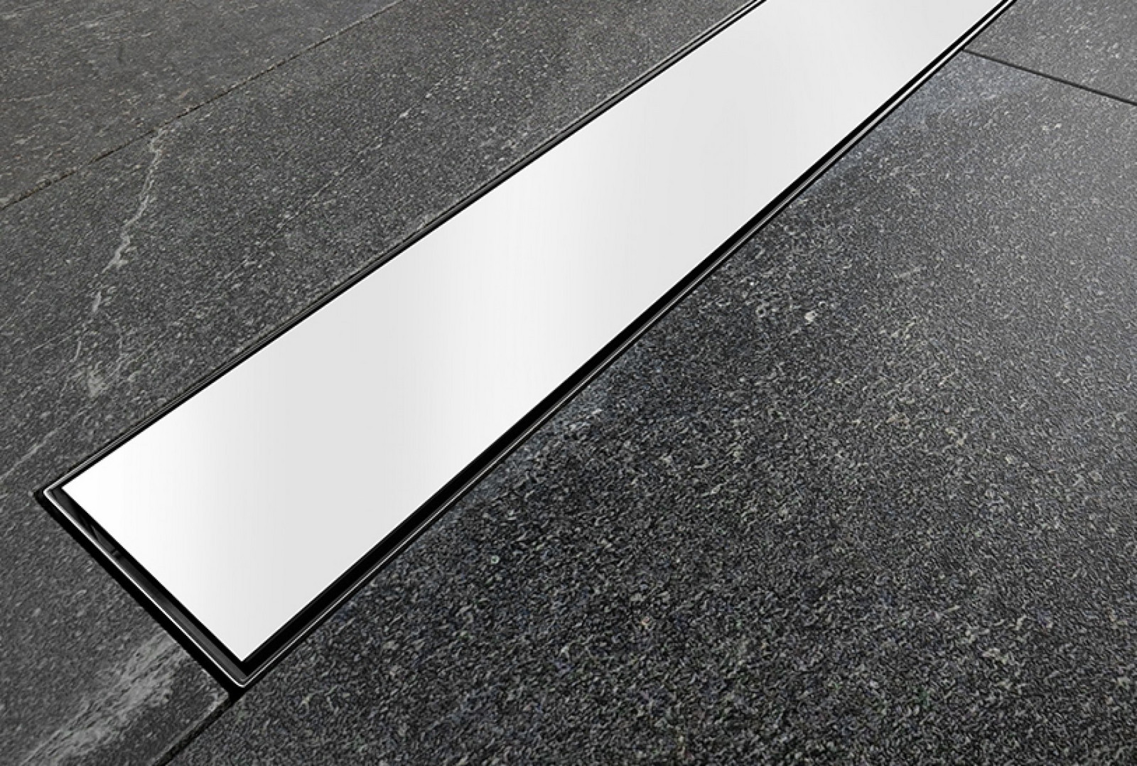 BESCO Odtokový žlab VIRGO WHITE, do prostoru, délka 60cm, bílý skleněný rošt