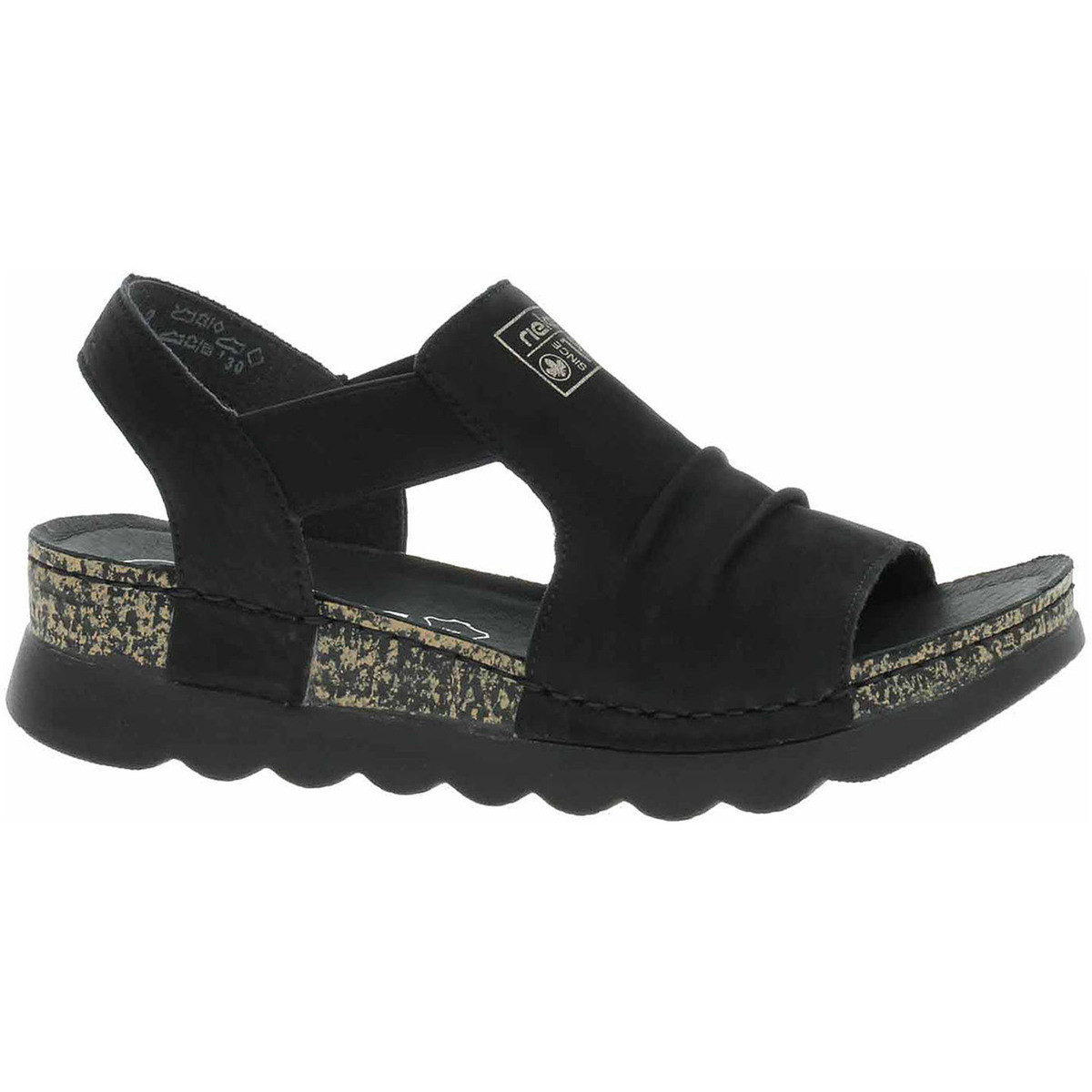 Rieker  Dámské sandály  64463-01 schwarz  Černá