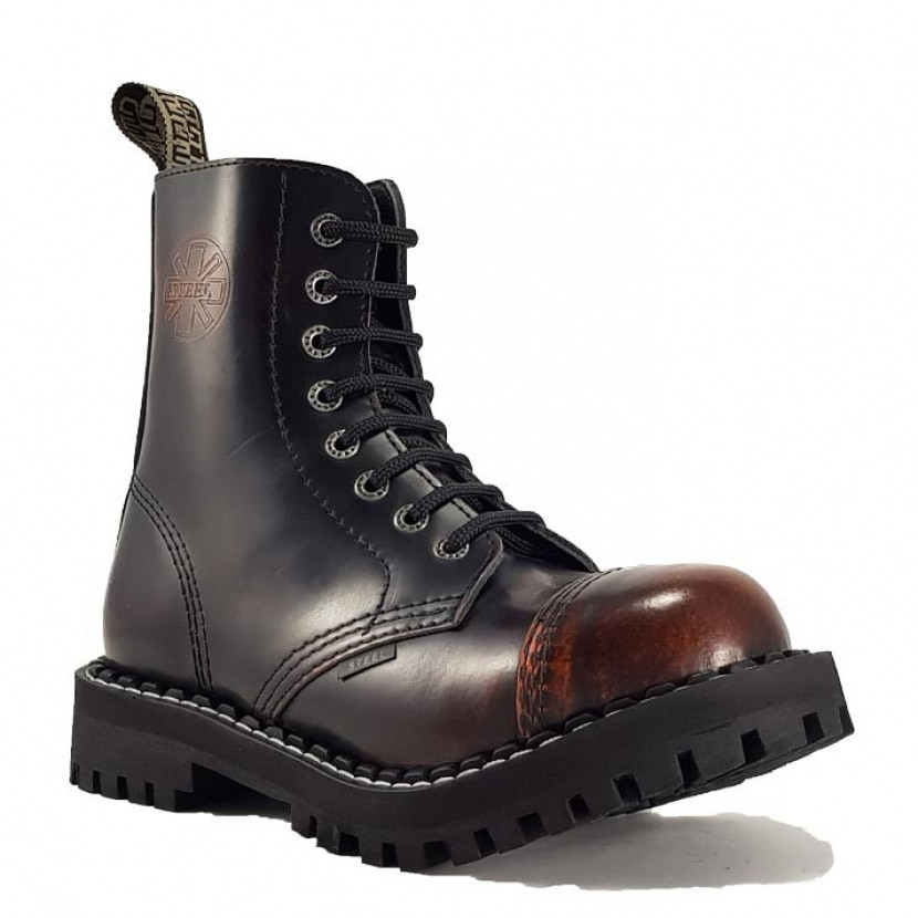 Boty Steel 8-dírkové - oranžové stírané, 40