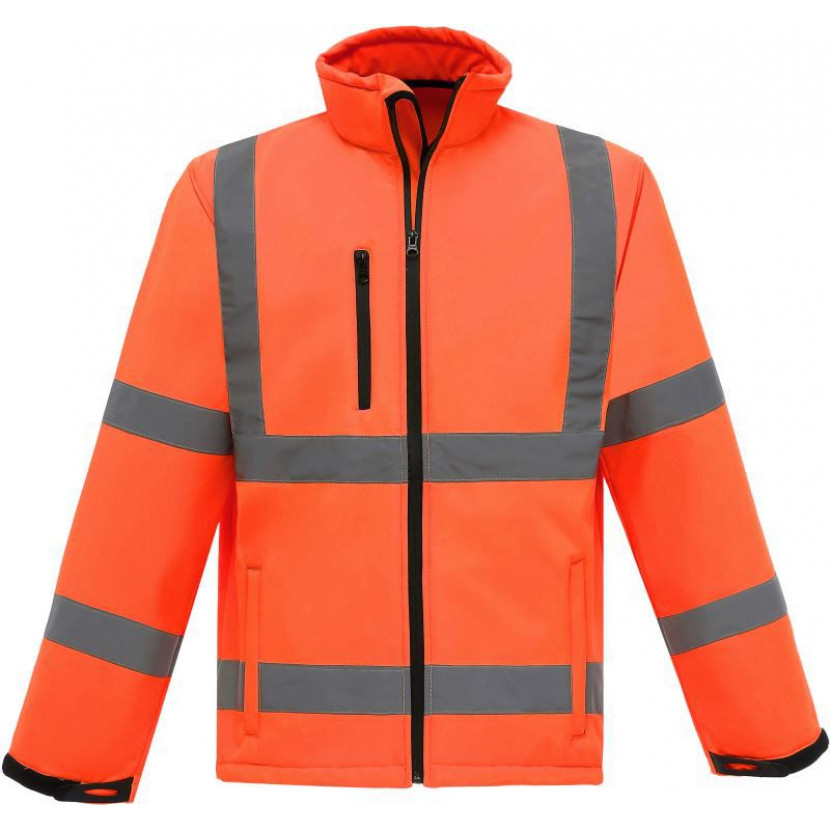 Softshellová bunda Yoko Hi-Vis - oranžová svítící, S