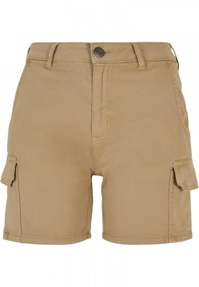 Ladies High Waist Cargo Shorts - unionbeige 32