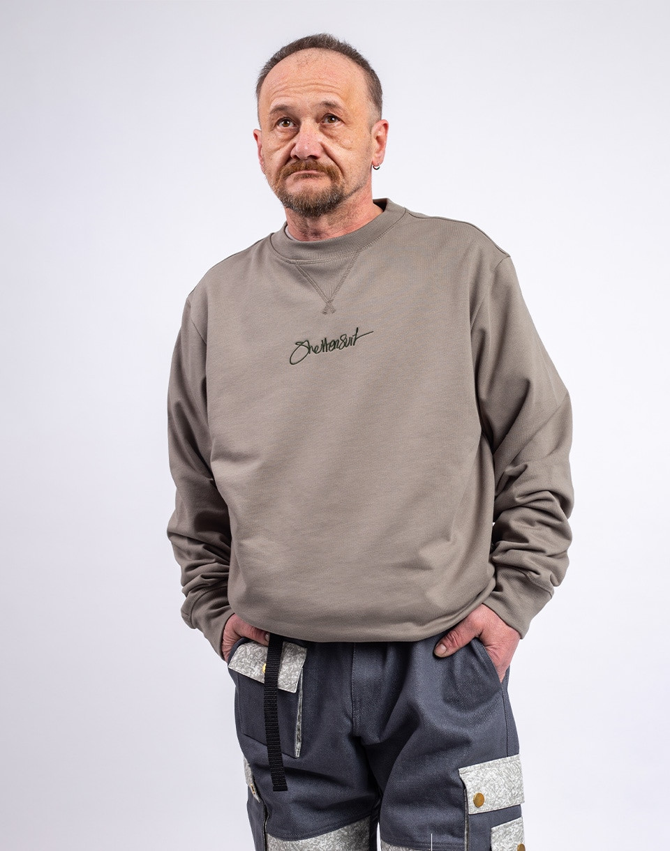 ONE OF XX Sheltersuit Logo Crewneck Sweat Army green S