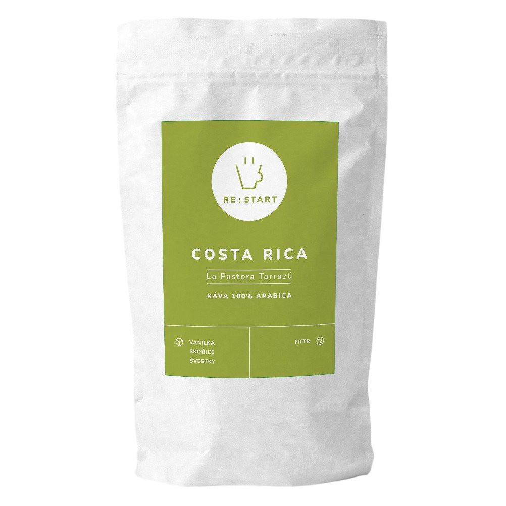RE:START coffee Zrnková káva COSTA RICA - LA PASTORA TARRAZÚ 1 kg, RE:START