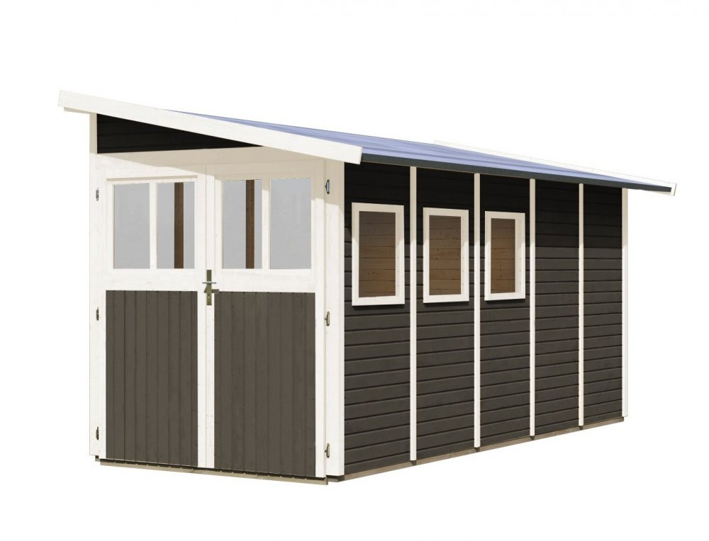 Dřevěný zahradní domek WANDLITZ 181x442 cm Lanitplast