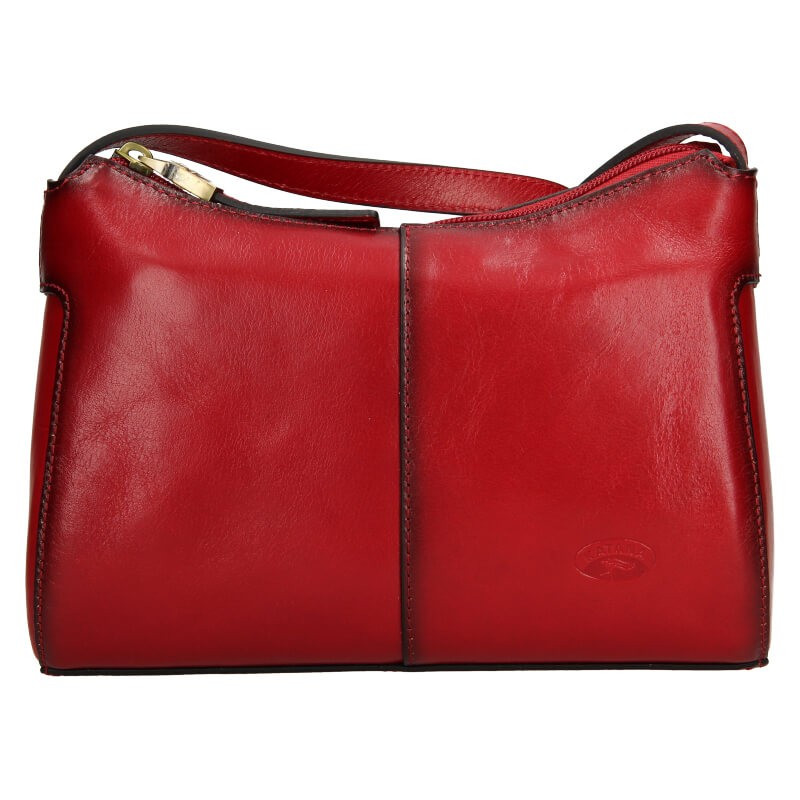 Kožená dámská crosbody kabelka Katana Mauric - červená