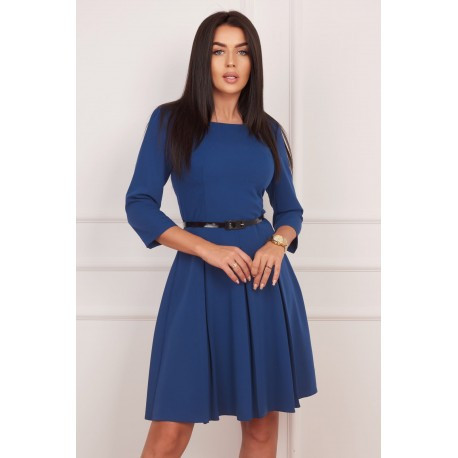 Dámské šaty VALENTINA s 3/4 rukávem Gotta modré, Velikost 40, Barva Modrá Gotta 0020038