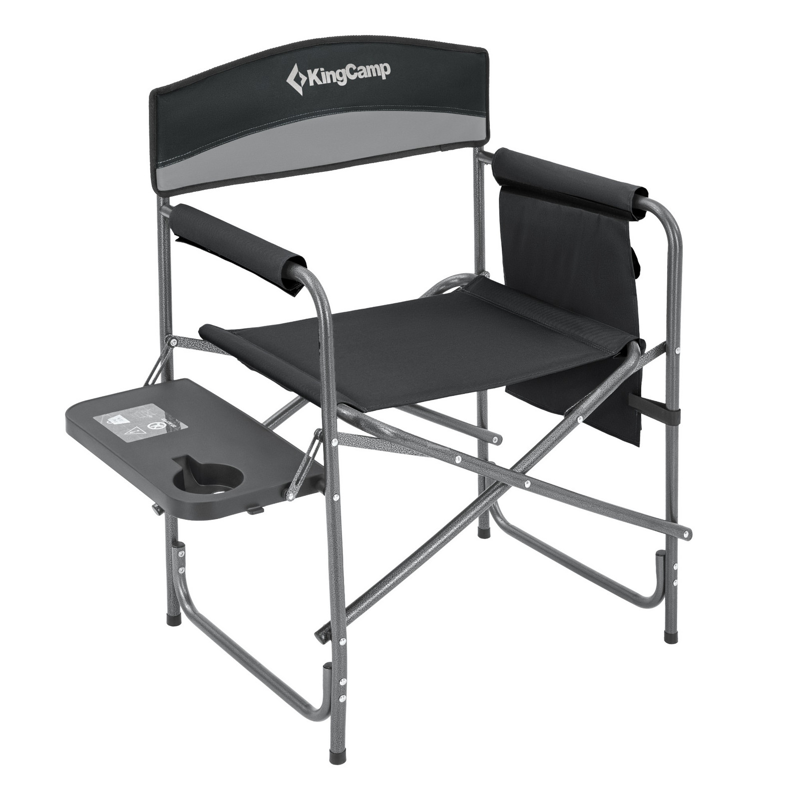KING CAMP židle s opěrkami ASH B10 - černo-šedá