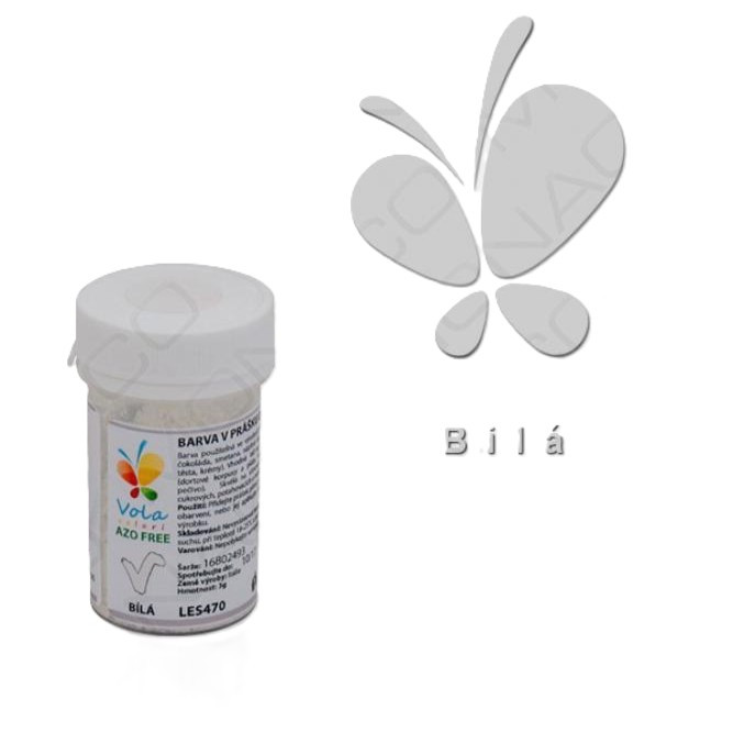 Vola Colori Prachová barva do čokolády - bílá