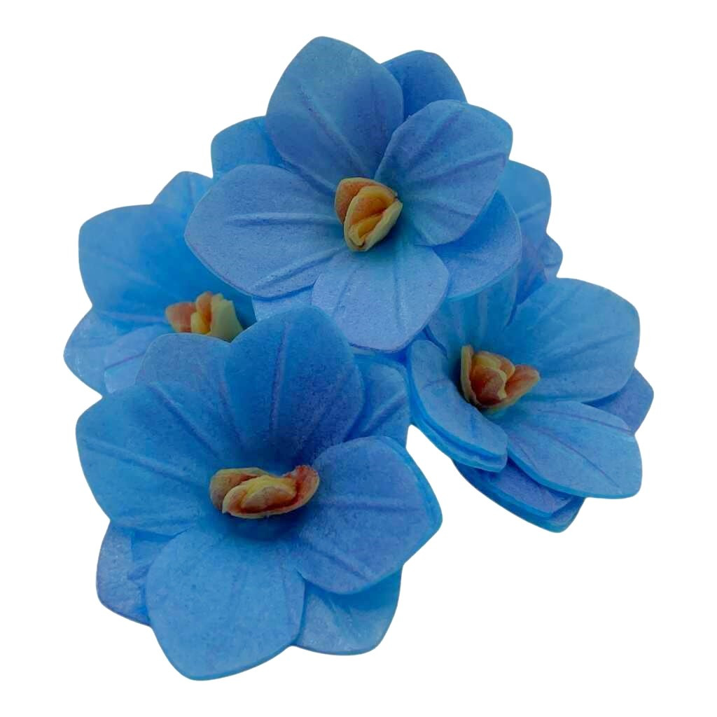 Jedlý papír 3D hortenzie modrá 6ks