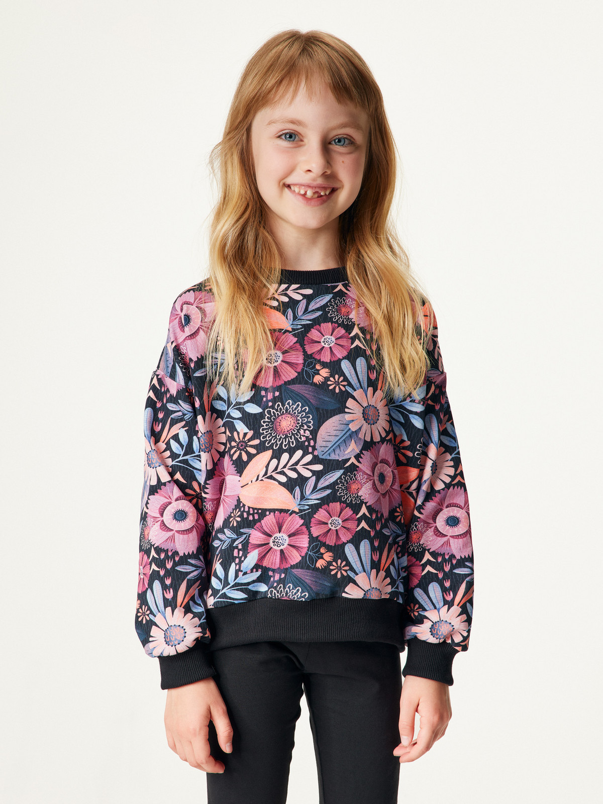 Unuo Unuo, Dětská bavlněná mikina, Kouzelné květiny Velikost: 110/116 8596227149780