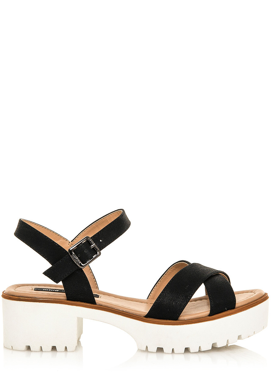 Černé sandály na rozdělené platformě MTNG Velikost: 37