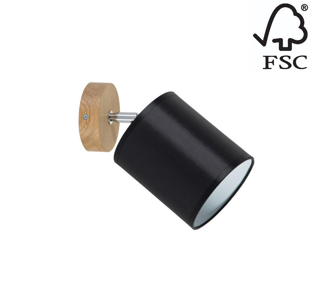 56746174 - Nástěnné bodové svítidlo APRILLIA 1xE27/25W/230V dub černá