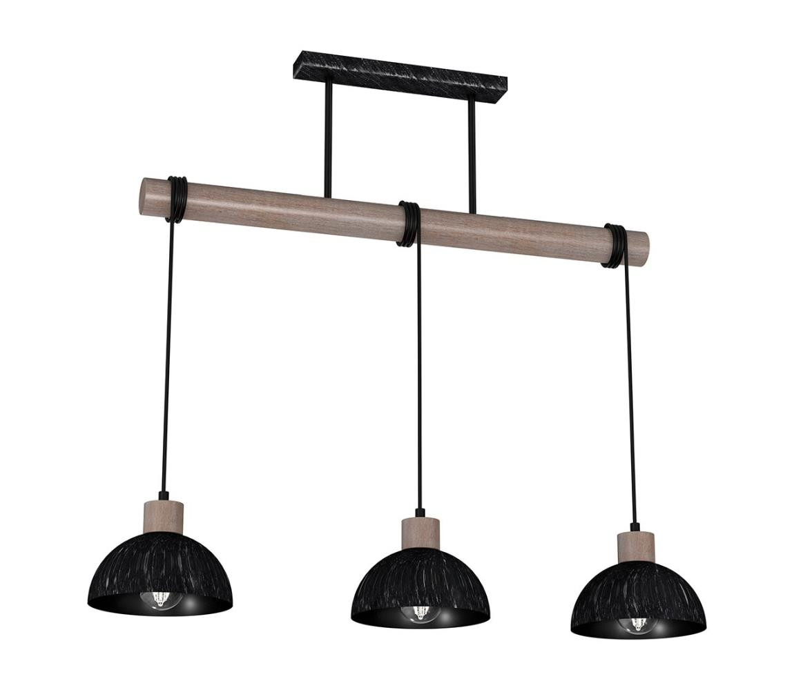 Lustr na lanku ERIK 3xE27/60W/230V hnědá/černá