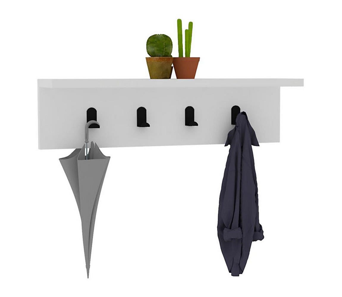 Nástěnný věšák AYLA 14,5x60 cm bílá