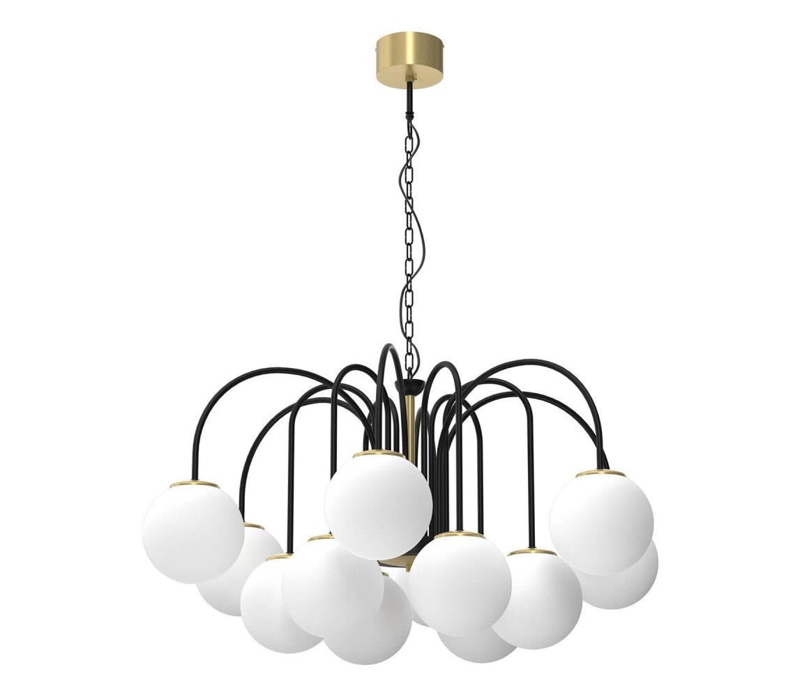 Lustr na řetězu CAMBRIDGE 12xE14/60W/230V černá/mosaz