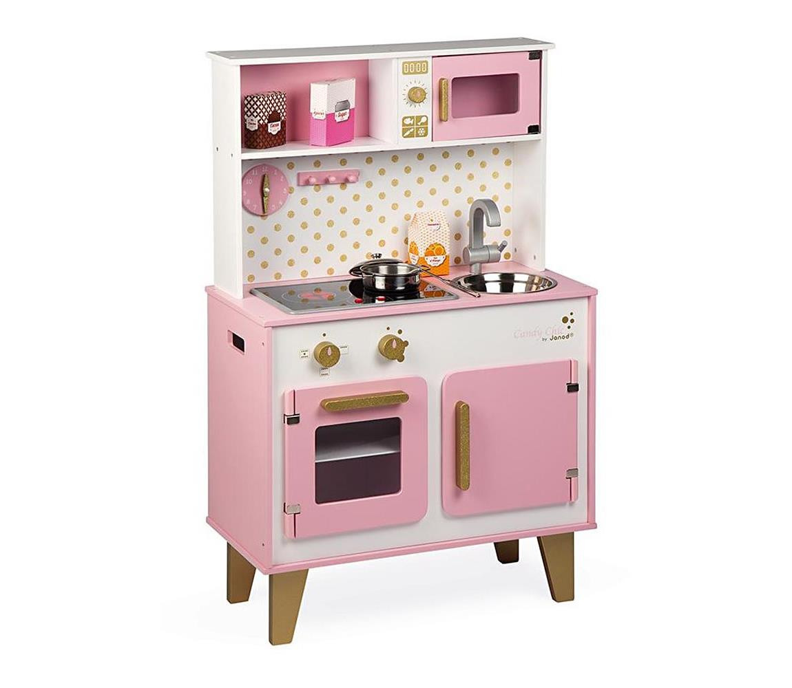 Janod Janod - Dřevěná kuchyňka s LED deskou CANDY CHIC