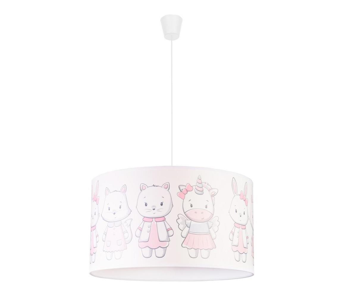 - Dětský lustr na lanku PRINT M 1xE27/40W/230V pr. 35 cm zvířátka