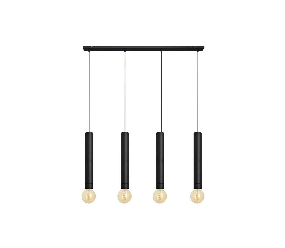 Lustr na lanku TUBA 4xE27/15W/230V černá