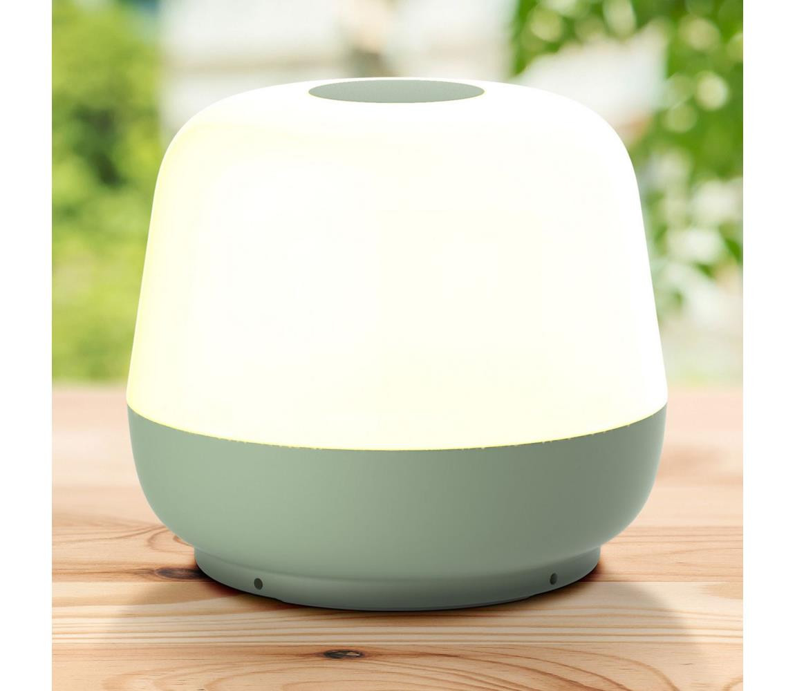 LED Stmívatelná stolní lampa SAMBA LED/1,2W/5V USB 1200 mAh IP44 zelená