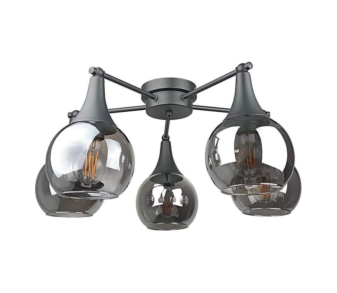 Keter Lighting Přisazený lustr STAR 5xE27/60W/230V černá/kouřová černá