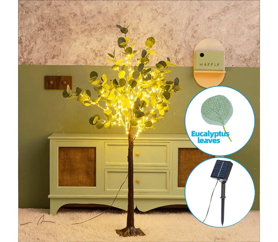 B.V.  - LED Solární dekorace 30xLED/2,6m IP65 teplá bílá eukalyptus